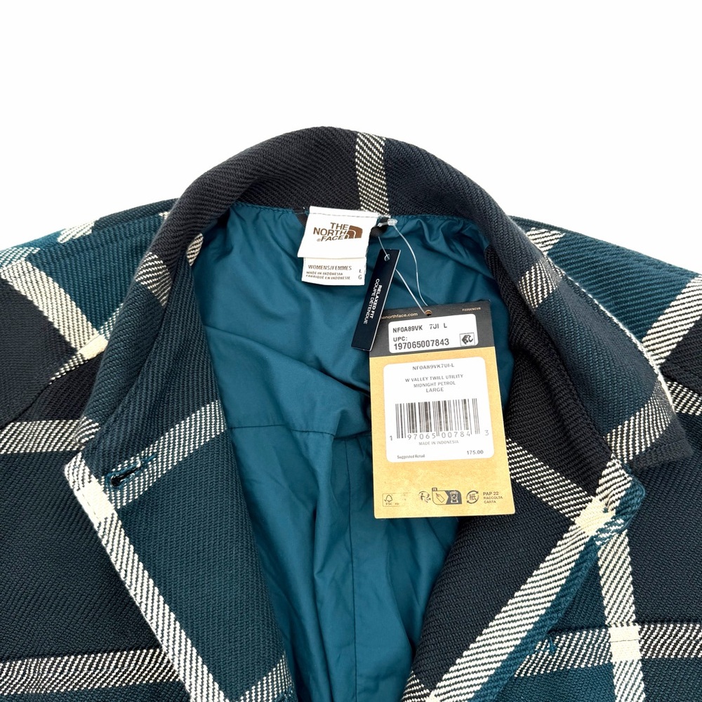 NWT New The North Face Women's Valley Twill Utility Coat Plaid Large L Light - Picture 6 of 6